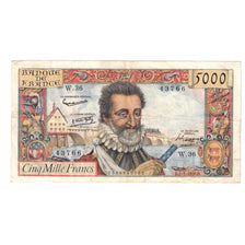 Francia, 5000 Francs, Henri IV, 1958, W.36, MBC, Fayette:49.5, KM:135a