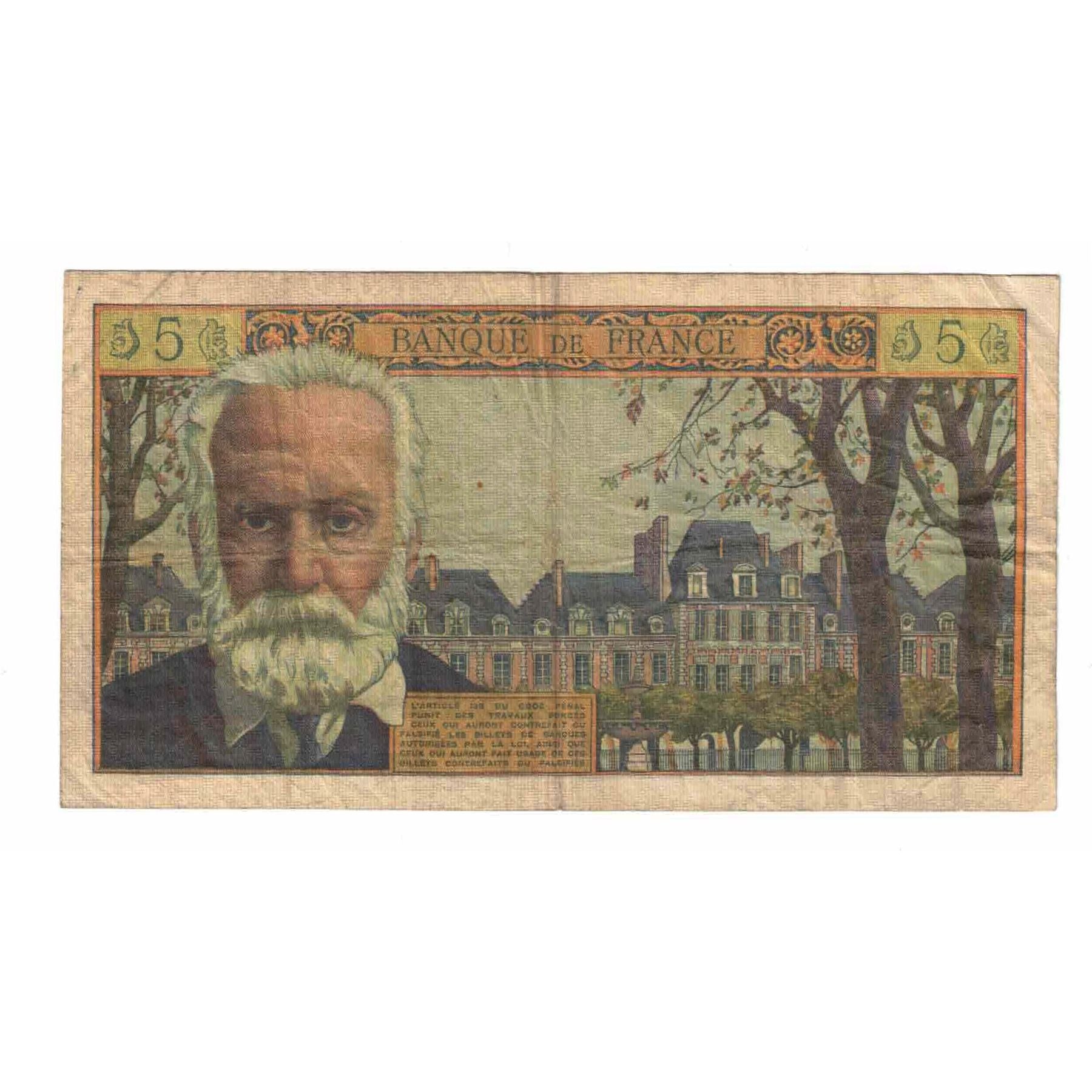 Francja, 5 Nouveaux Francs, Victor Hugo, 1959, O.17, VF(30-35), Fayette:56.03
