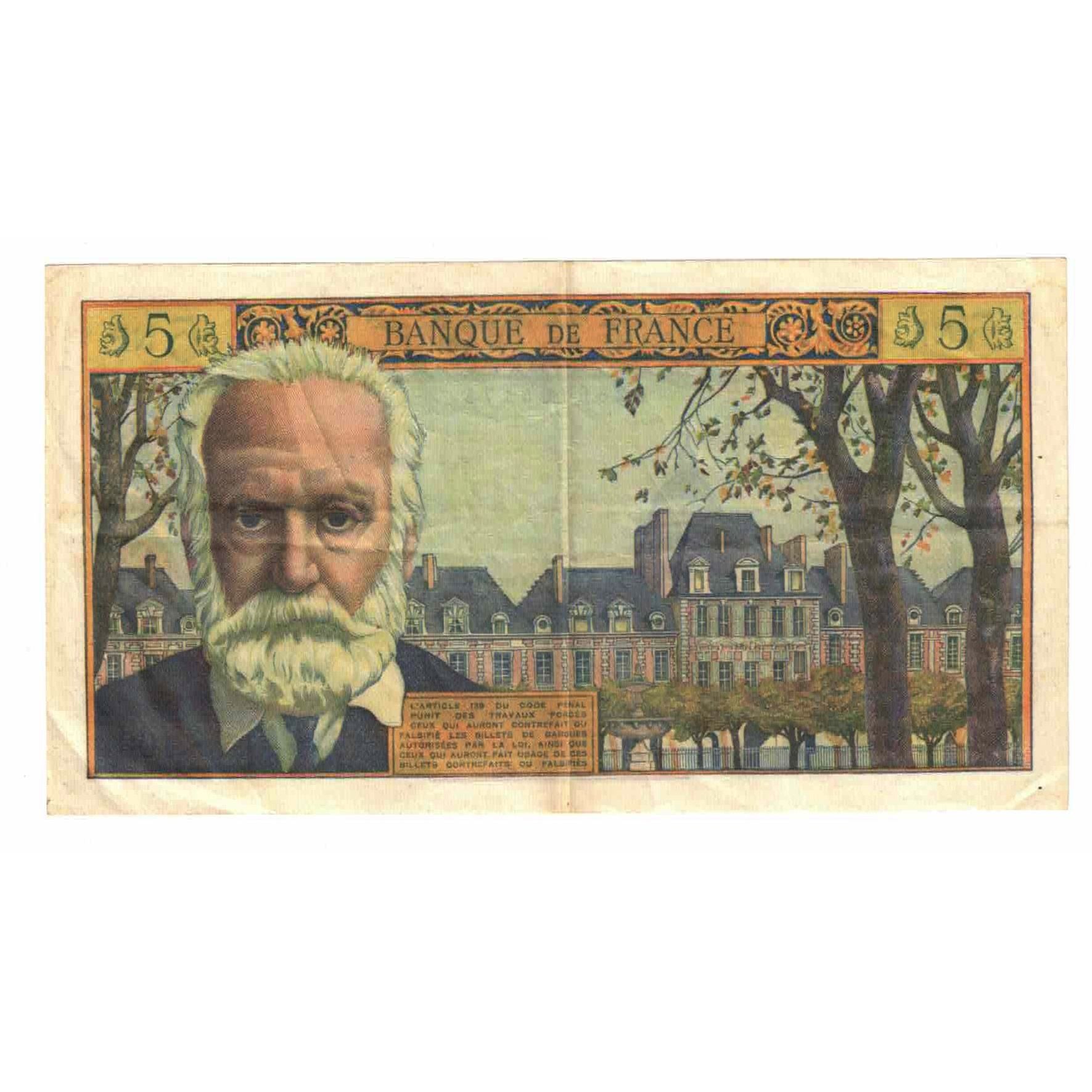 Francja, 5 Nouveaux Francs, Victor Hugo, 1963, S.103, EF(40-45), Fayette:56.14
