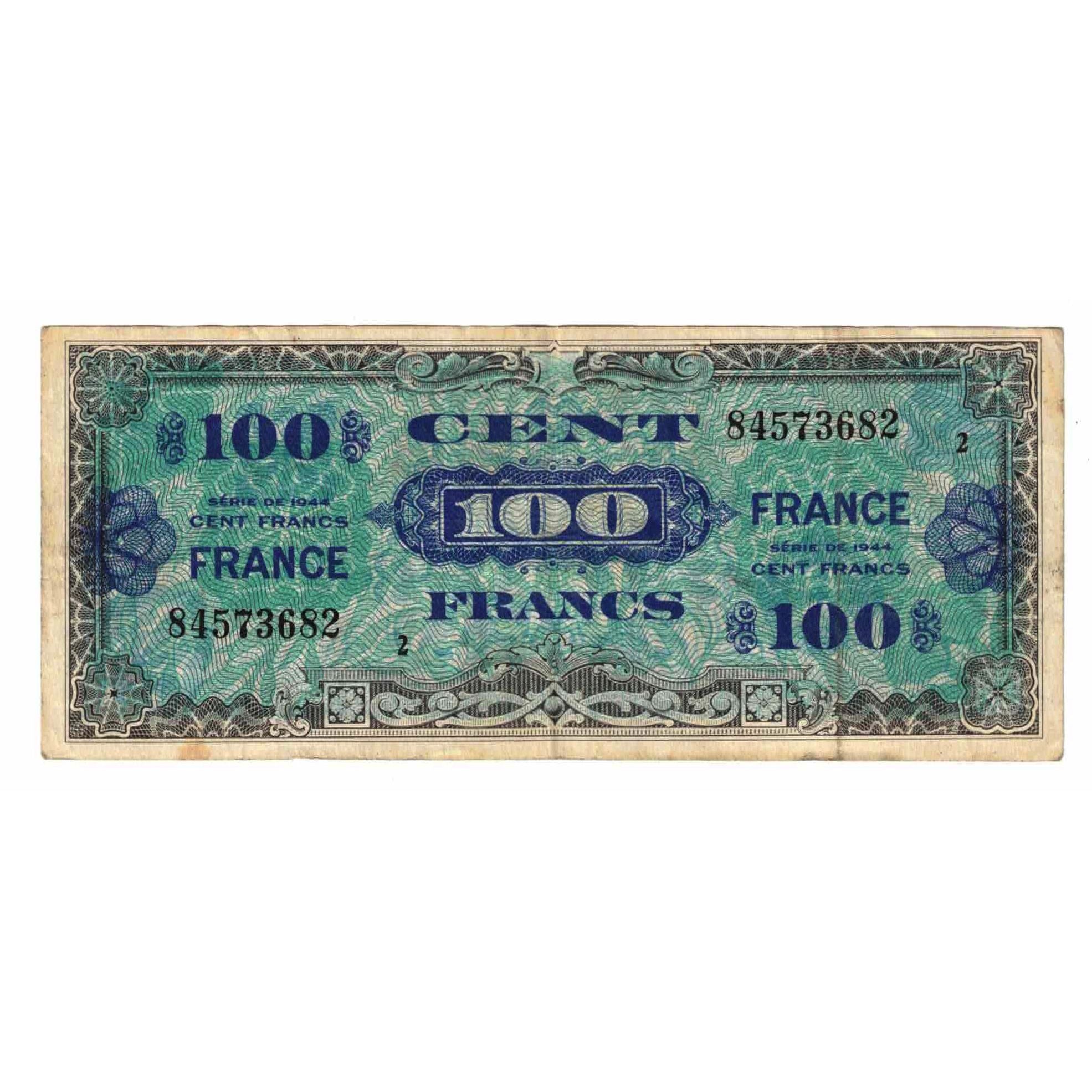 France, 100 Francs, 1945 Verso France, 1945, SERIE DE 1944, EF(40-45)