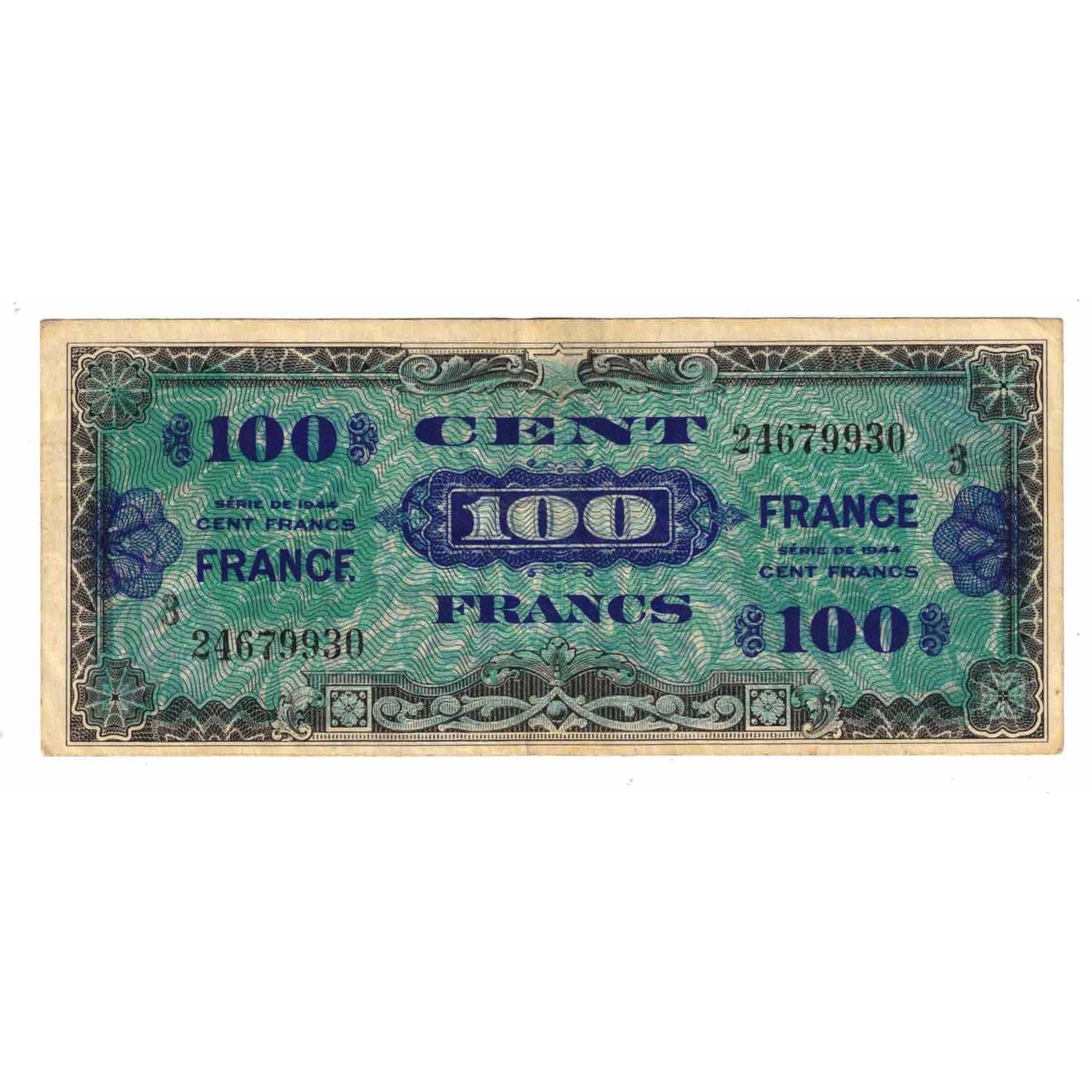 Francia, 100 Francs, 1945 Verso France, 1945, SERIE DE 1944, BB