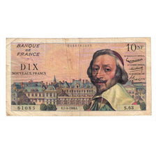 Francia, 10 Nouveaux Francs, Richelieu, 1960, S.63, MB, Fayette:57.06, KM:142a