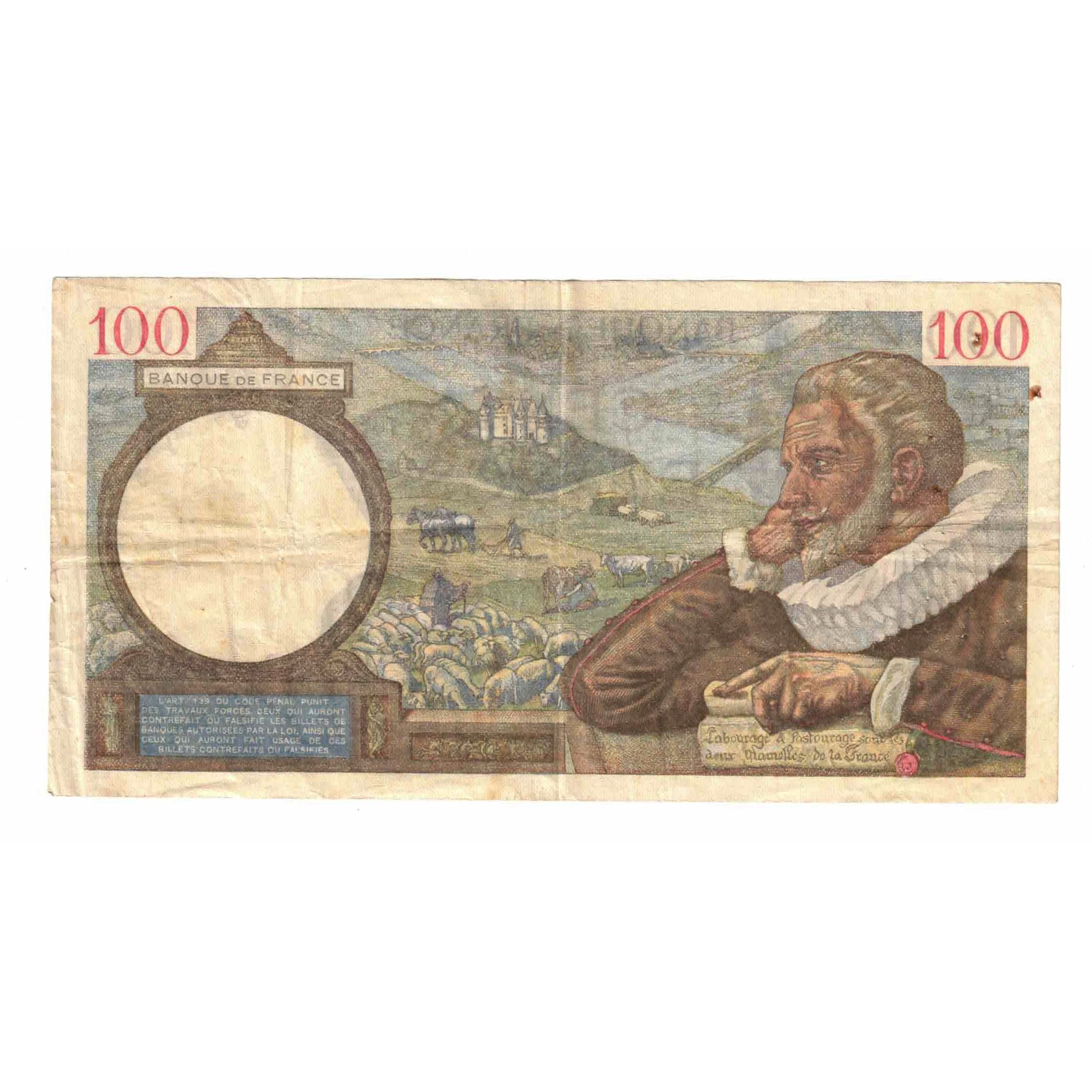 Francia, 100 Francs, Sully, 1940, S.8362, MB+, Fayette:26.24, KM:94