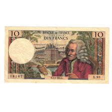 France, 10 Francs, Voltaire, 1964, X.93, EF(40-45), Fayette:F.62.09, KM:147a