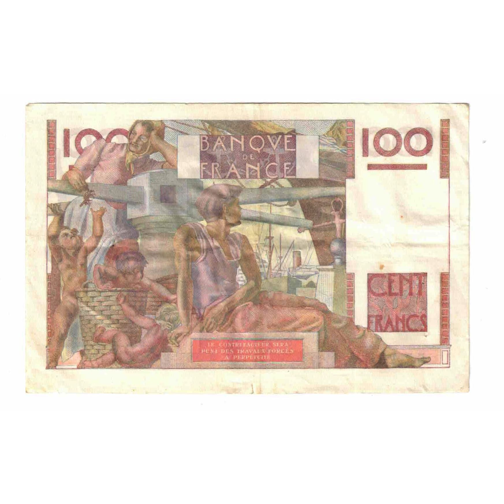 France, 100 Francs, Jeune Paysan, 1946, R.104, EF(40-45), Fayette:28.10, KM:128a