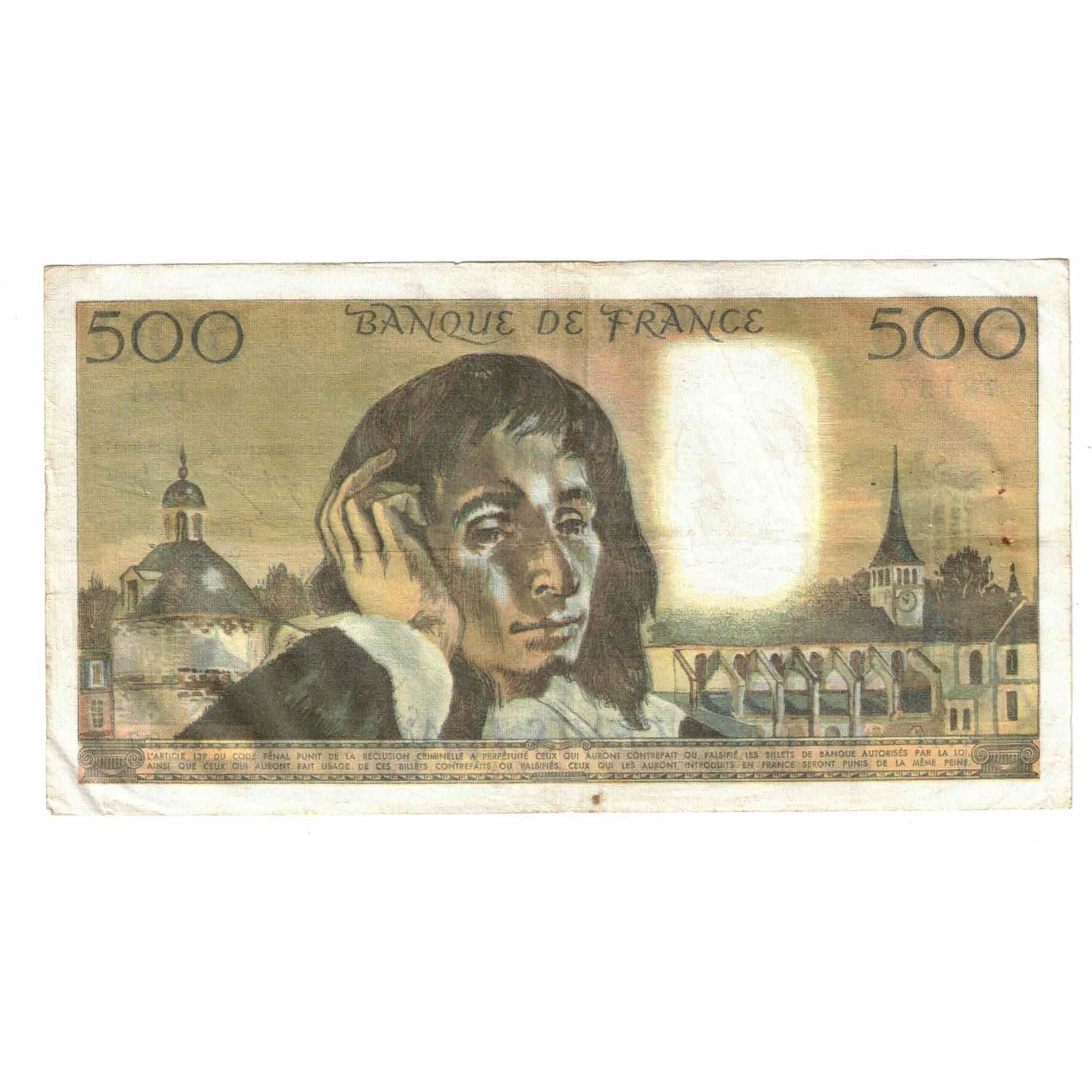 Francja, 500 Francs, Pascal, 1974, F.44, VF(30-35), Fayette:71.12, KM:156c