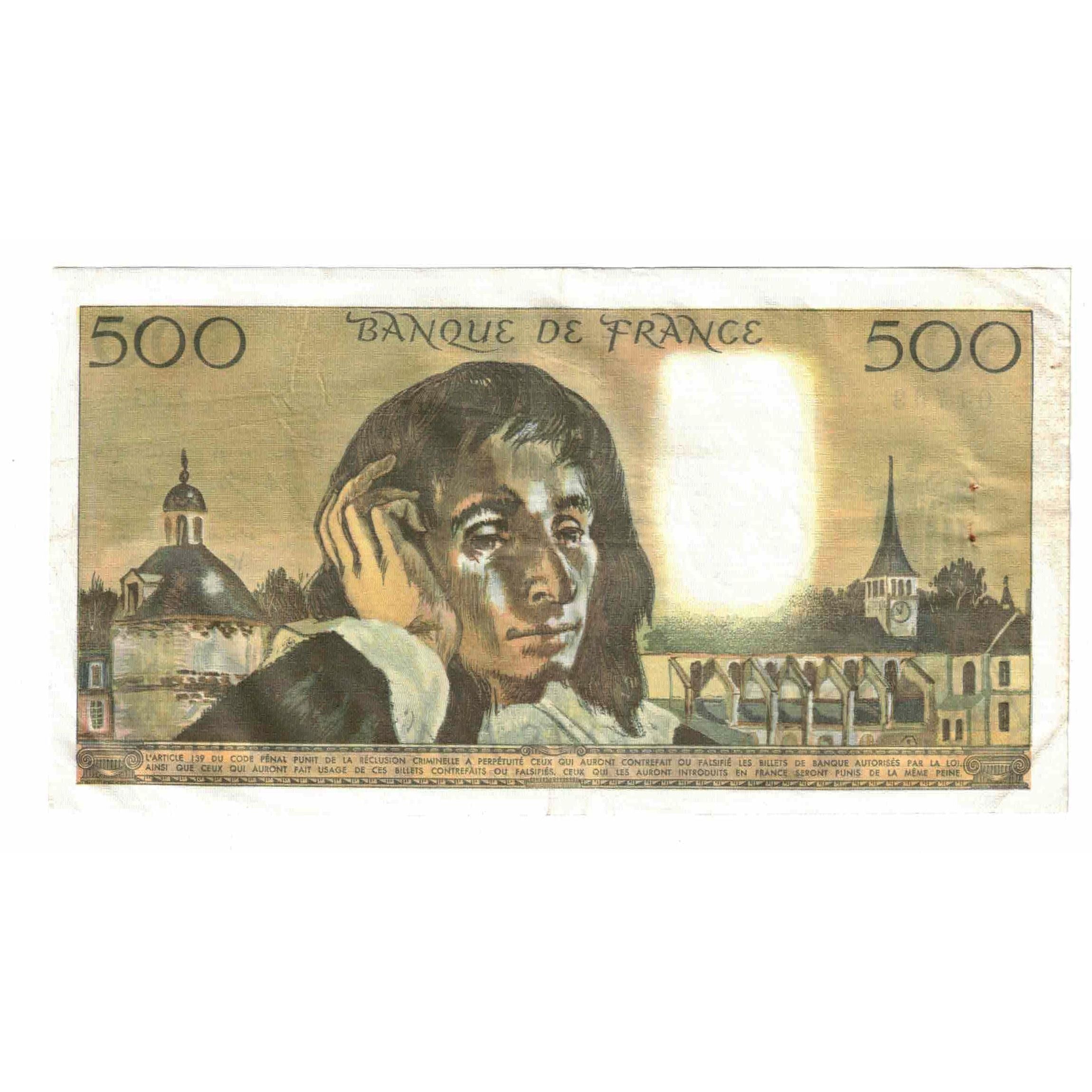 França, 500 Francs, Pascal, 1974, Z.45, AU(50-53), Fayette:71.12, KM:156c