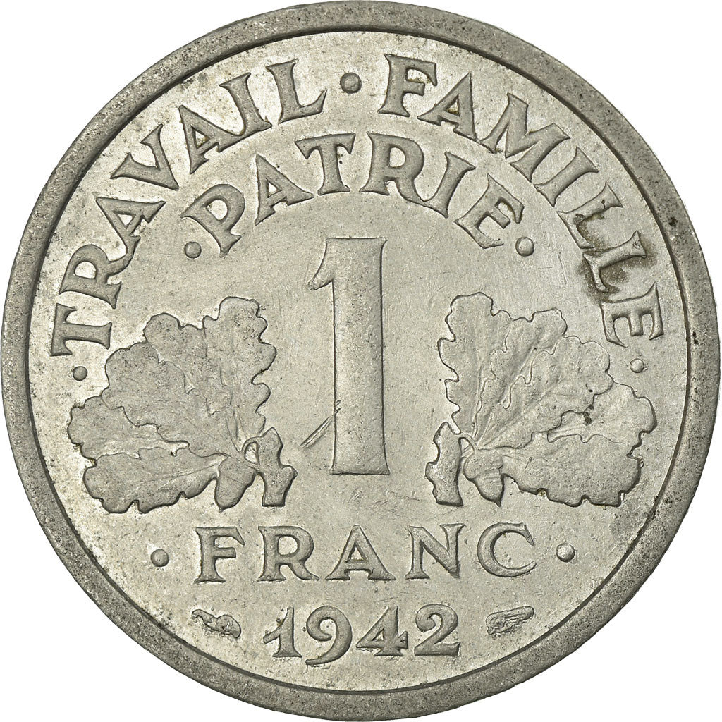 Monnaie, France, Bazor, Franc, 1942, TTB, Aluminium, KM:902.1, Gadoury:471