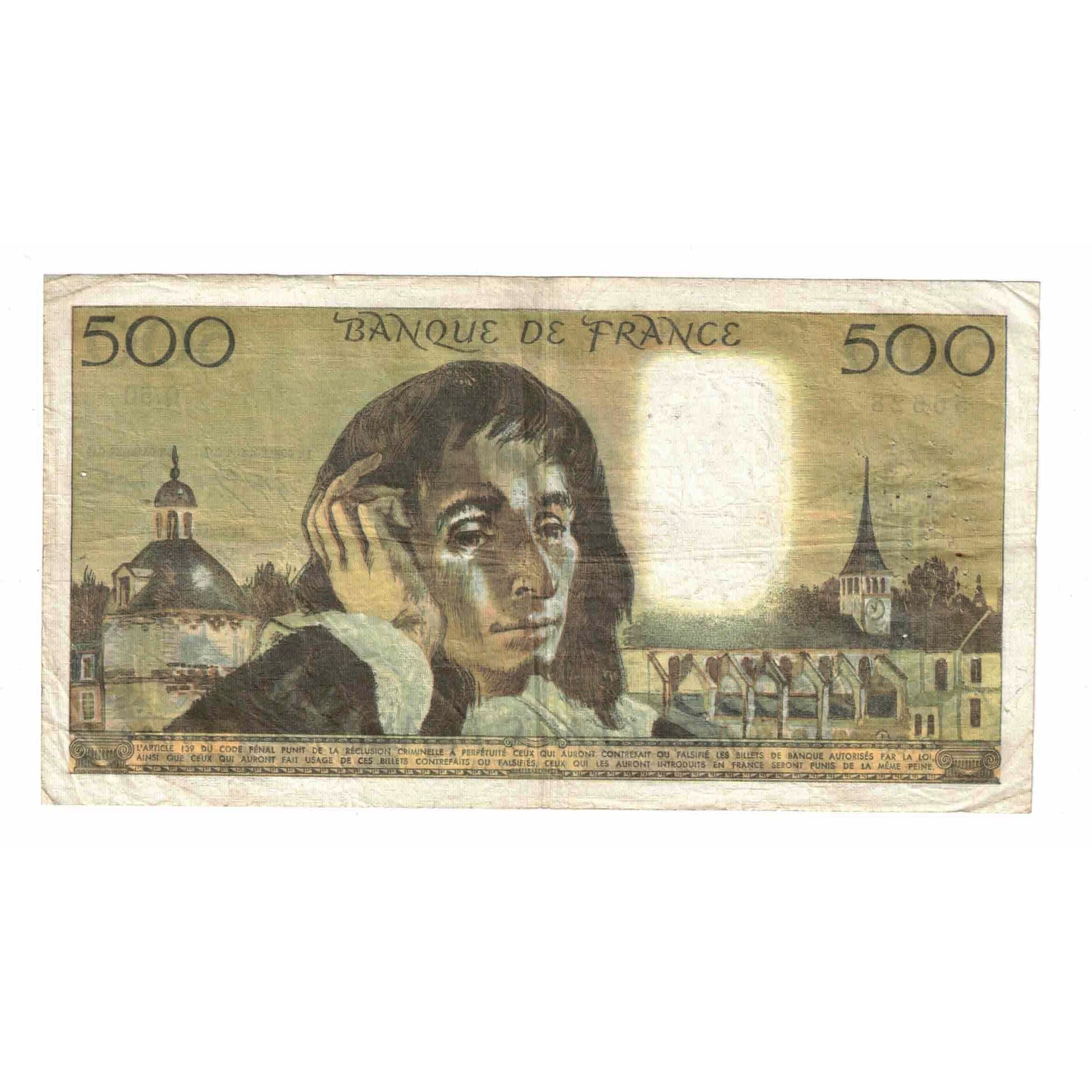 Francia, 500 Francs, Pascal, 1975, Q.50, BC, Fayette:71.13, KM:156c