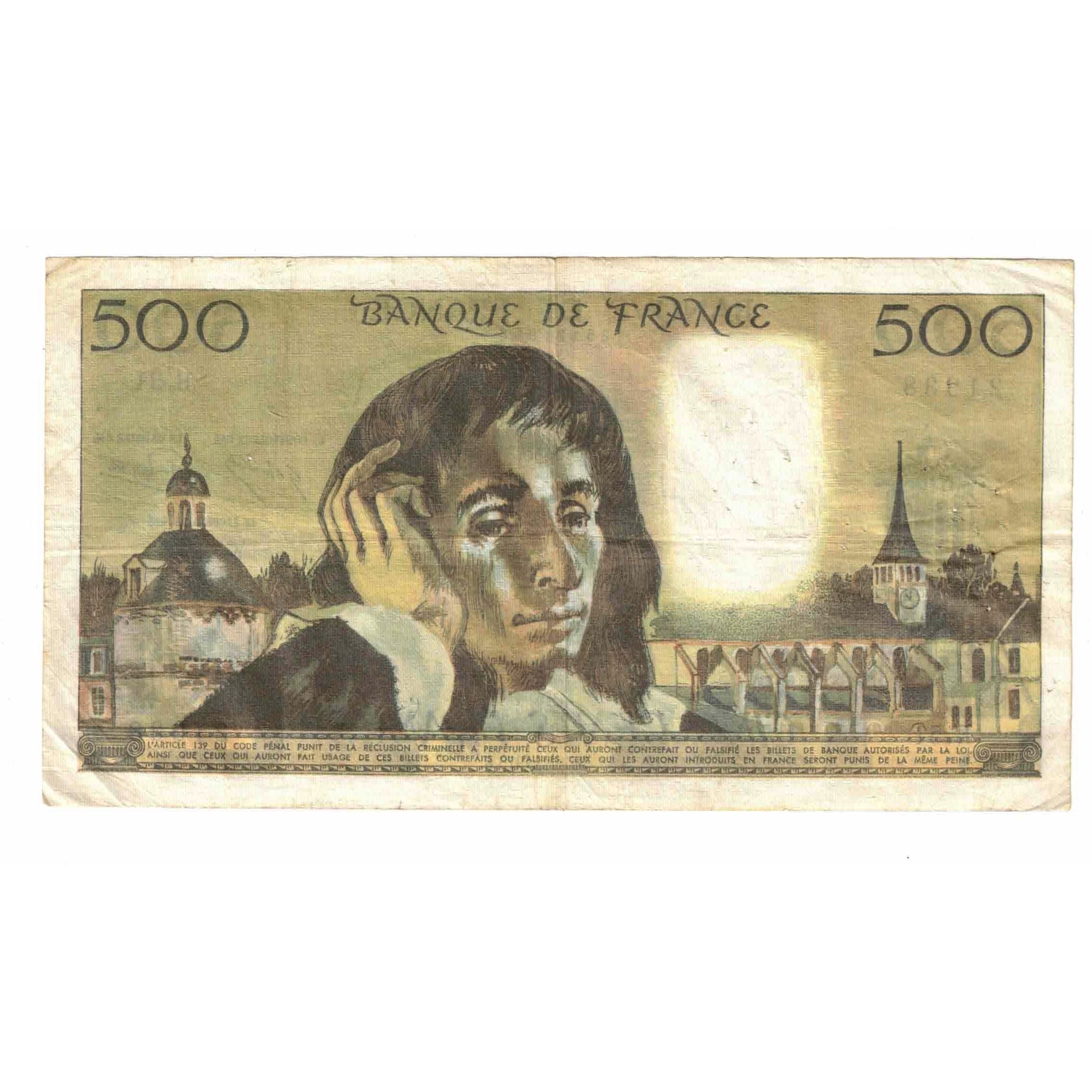 Francia, 500 Francs, Pascal, 1975, B.51, MB, Fayette:71.13, KM:156c