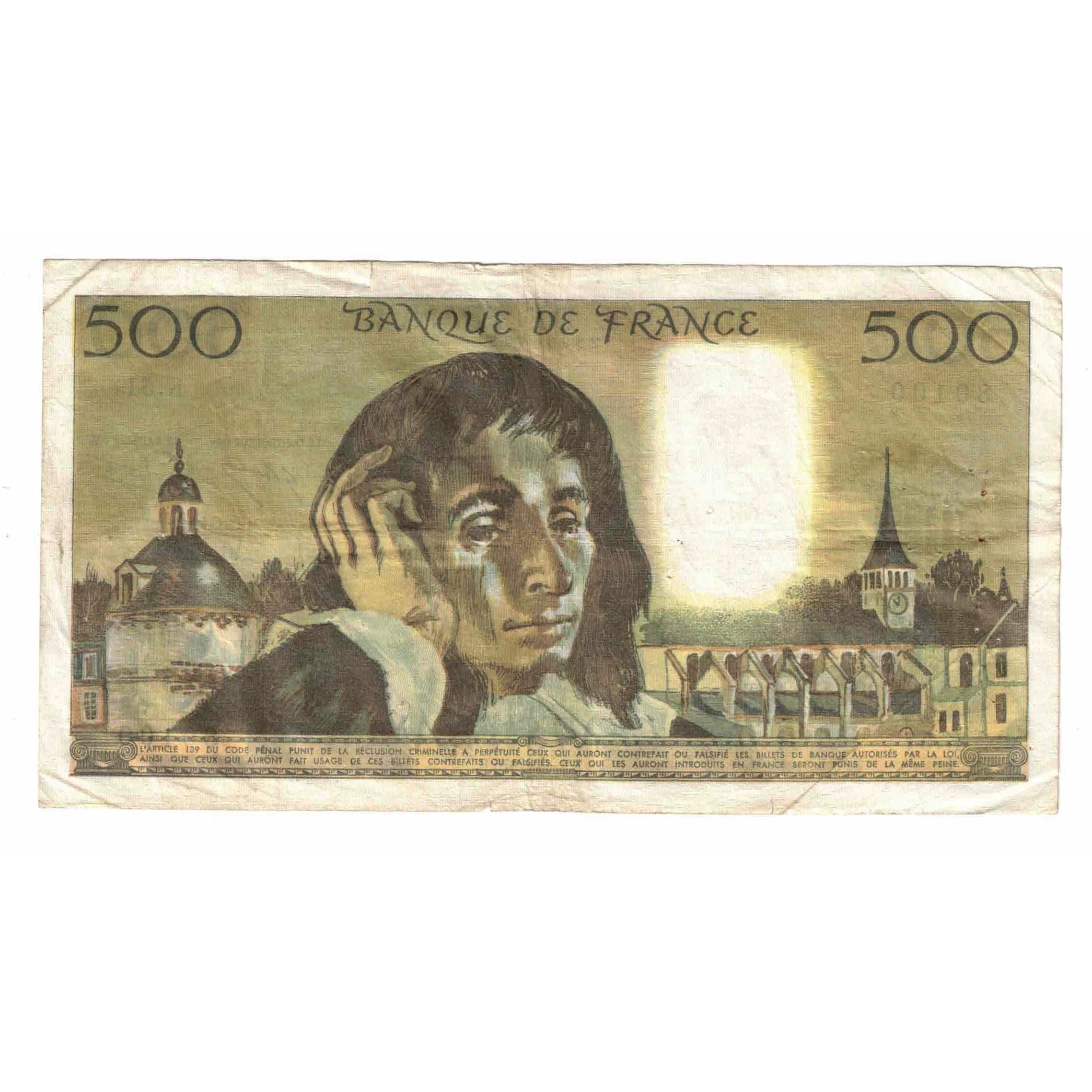 France, 500 Francs, Pascal, 1975, K.51, VF(20-25), Fayette:71.13, KM:156c