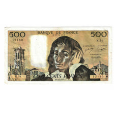Francja, 500 Francs, Pascal, 1975, N.54, VF(20-25), Fayette:71.13, KM:156c
