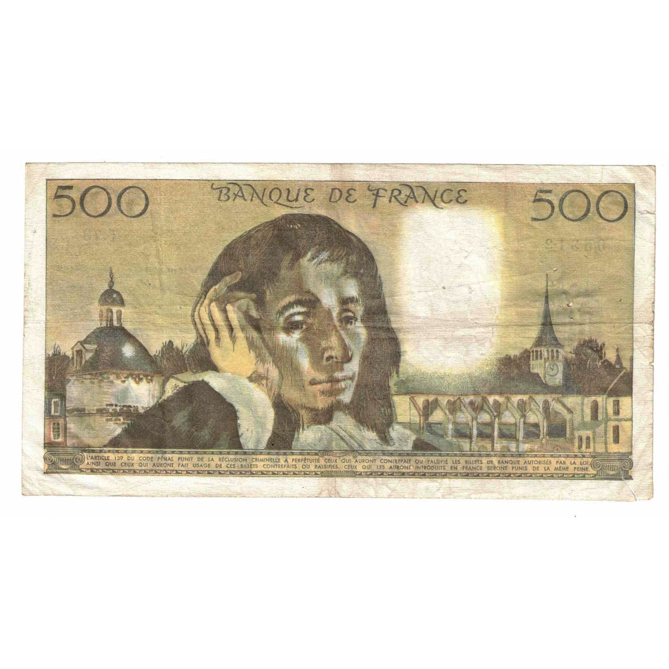 Francia, 500 Francs, Pascal, 1977, T.73, RC+, Fayette:71.16, KM:156d