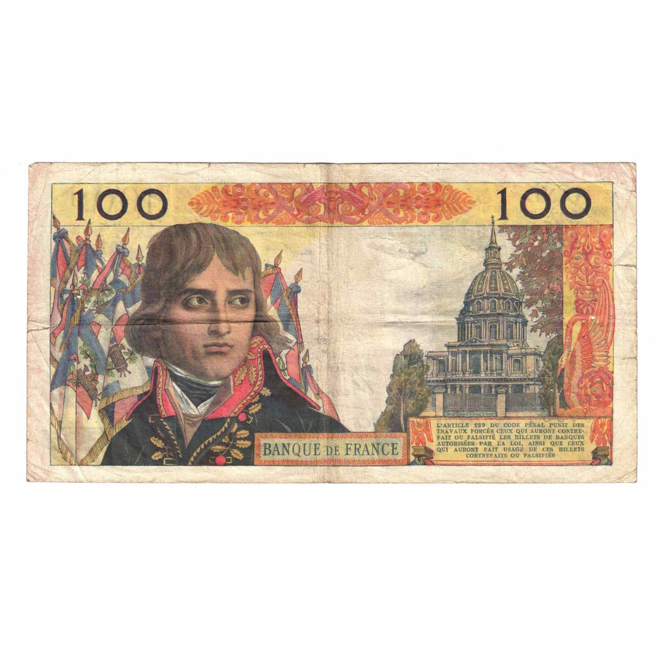 Francja, 100 Nouveaux Francs, Bonaparte, 1960, N.47, VG(8-10), Fayette:59.05
