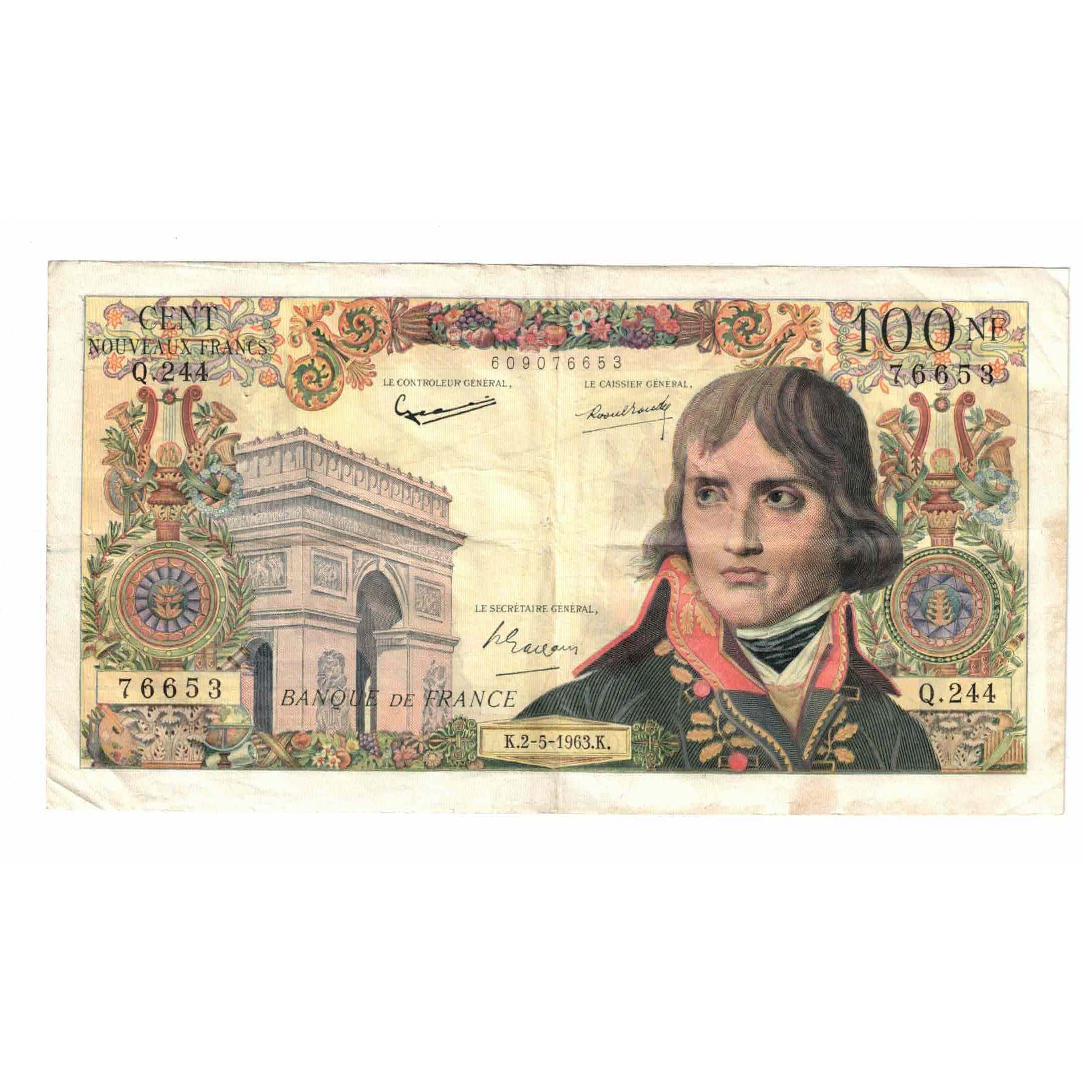 Francja, 100 Nouveaux Francs, Bonaparte, 1963, Q.244, VF(30-35), Fayette:59.21