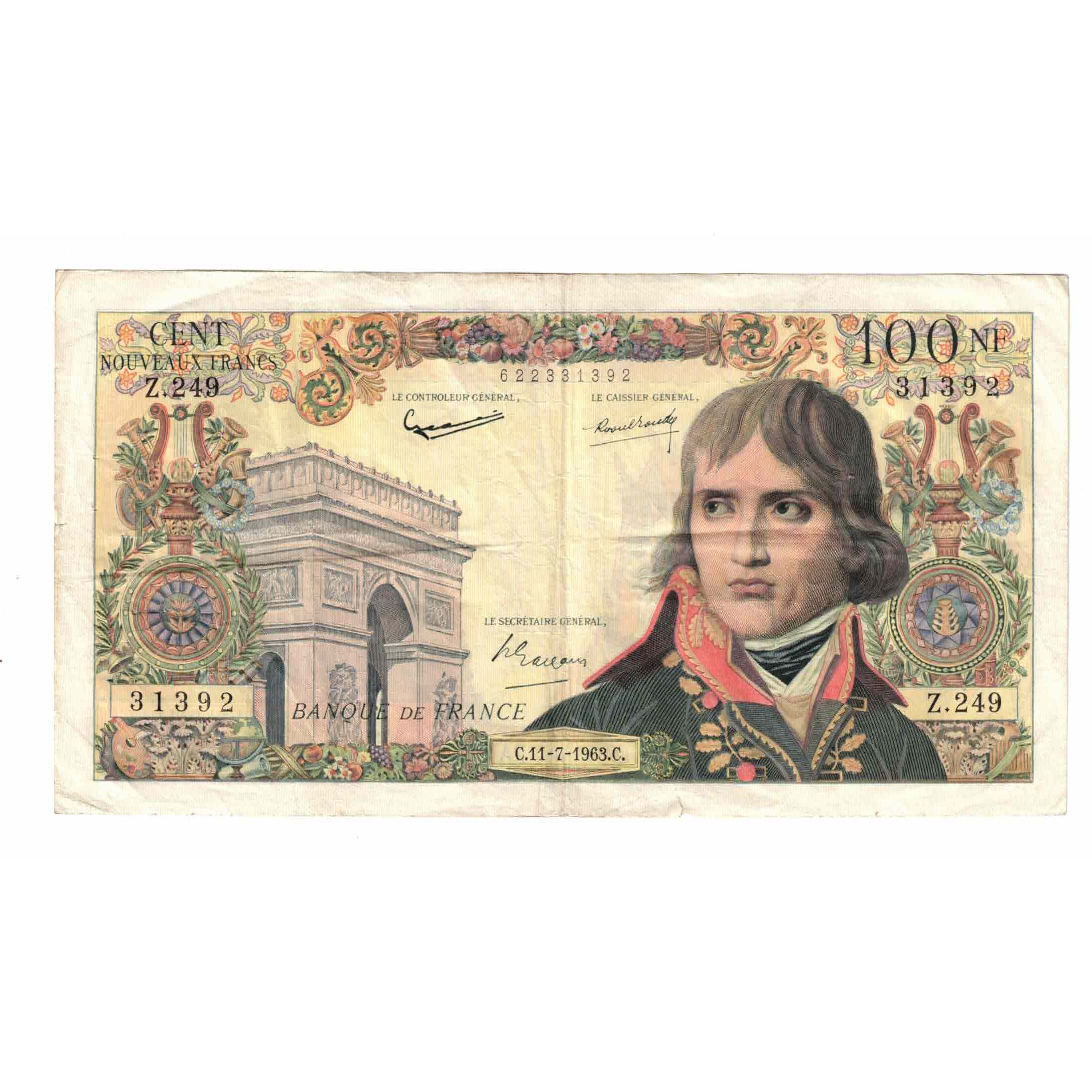Frankrijk, 100 Nouveaux Francs, Bonaparte, 1963, Z.249, TB+, Fayette:59.22