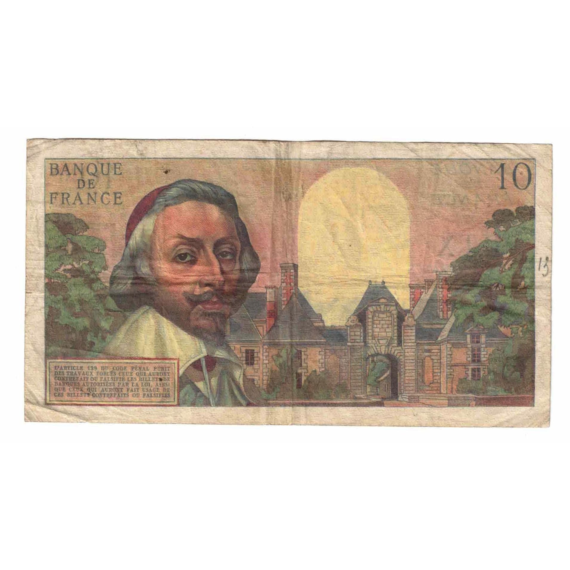 Francja, 10 Nouveaux Francs, Richelieu, 1960, Y.88, VF(30-35), Fayette:57.8