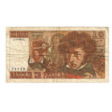 France, 10 Francs, Berlioz, 1974, T.75, F(12-15), Fayette:63.6, KM:150a