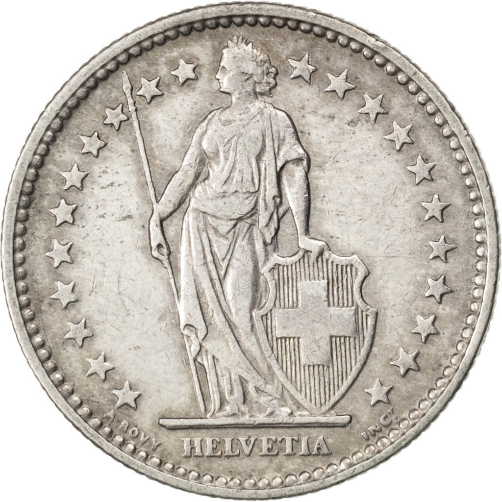 SWITZERLAND, 2 Francs, 1909, Bern, KM #21, EF(40-45), Silver, 27.4, 9.98