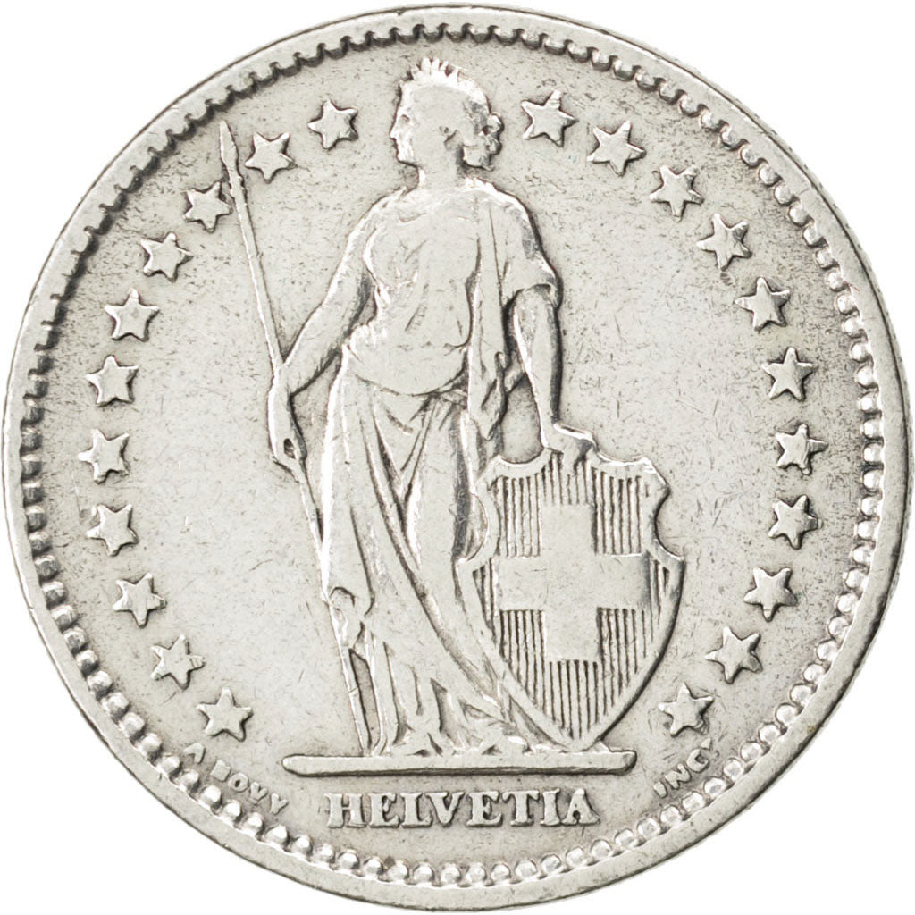 SWITZERLAND, 2 Francs, 1914, Bern, KM #21, EF(40-45), Silver, 27.4, 9.91