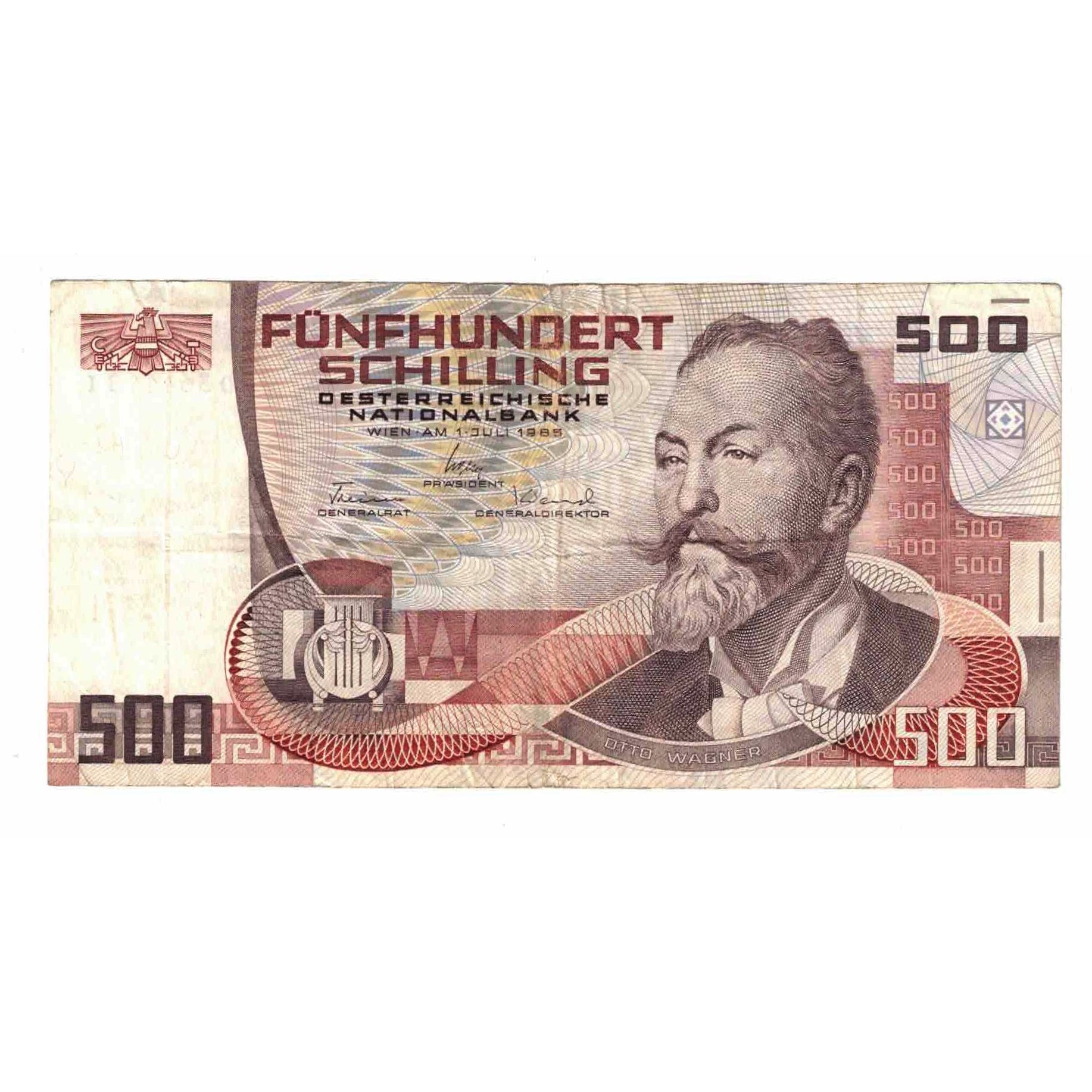 Banknote, Austria, 500 Schilling, 1985, 1985-07-01, KM:151, VF(30-35)