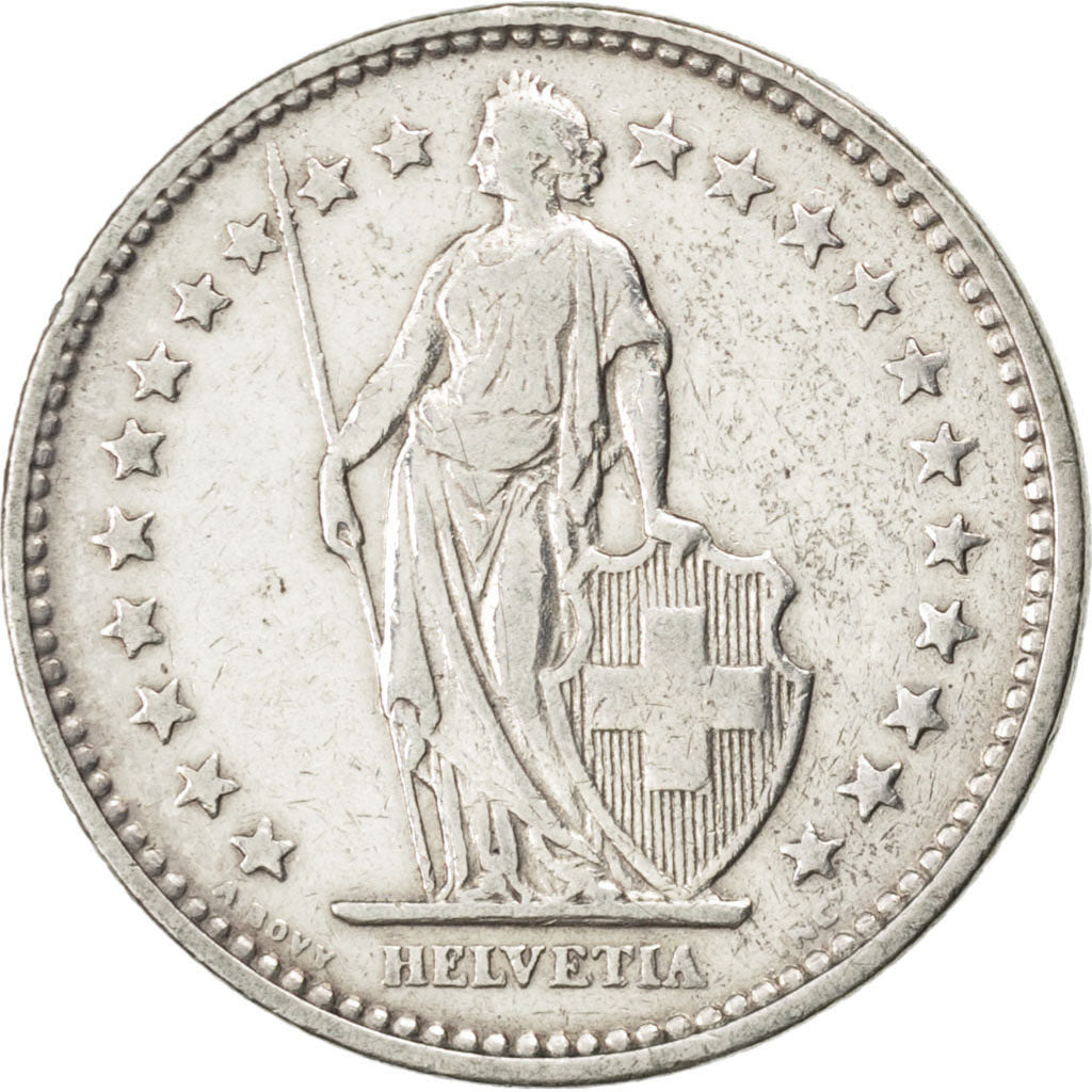 Coin, Switzerland, 2 Francs, 1920, Bern, EF(40-45), Silver, KM:21