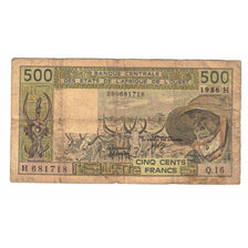 Banknote, West African States, 500 Francs, 1986, KM:606Hi, VF(20-25)