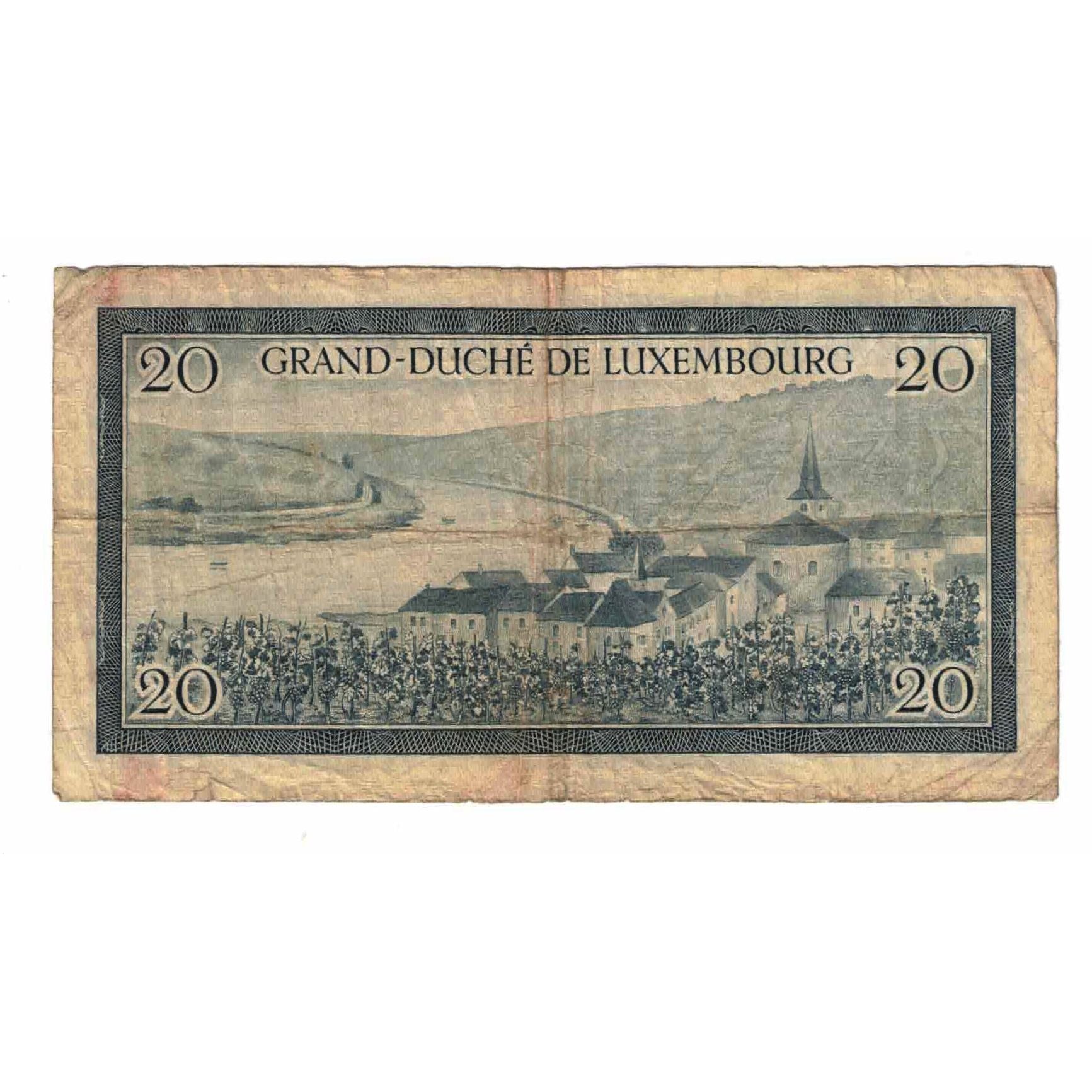 Banknote, Luxembourg, 20 Francs, Undated (1955), KM:49a, VF(30-35)