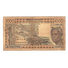 Geldschein, West African States, 1000 Francs, 1986, KM:607Hg, SGE+