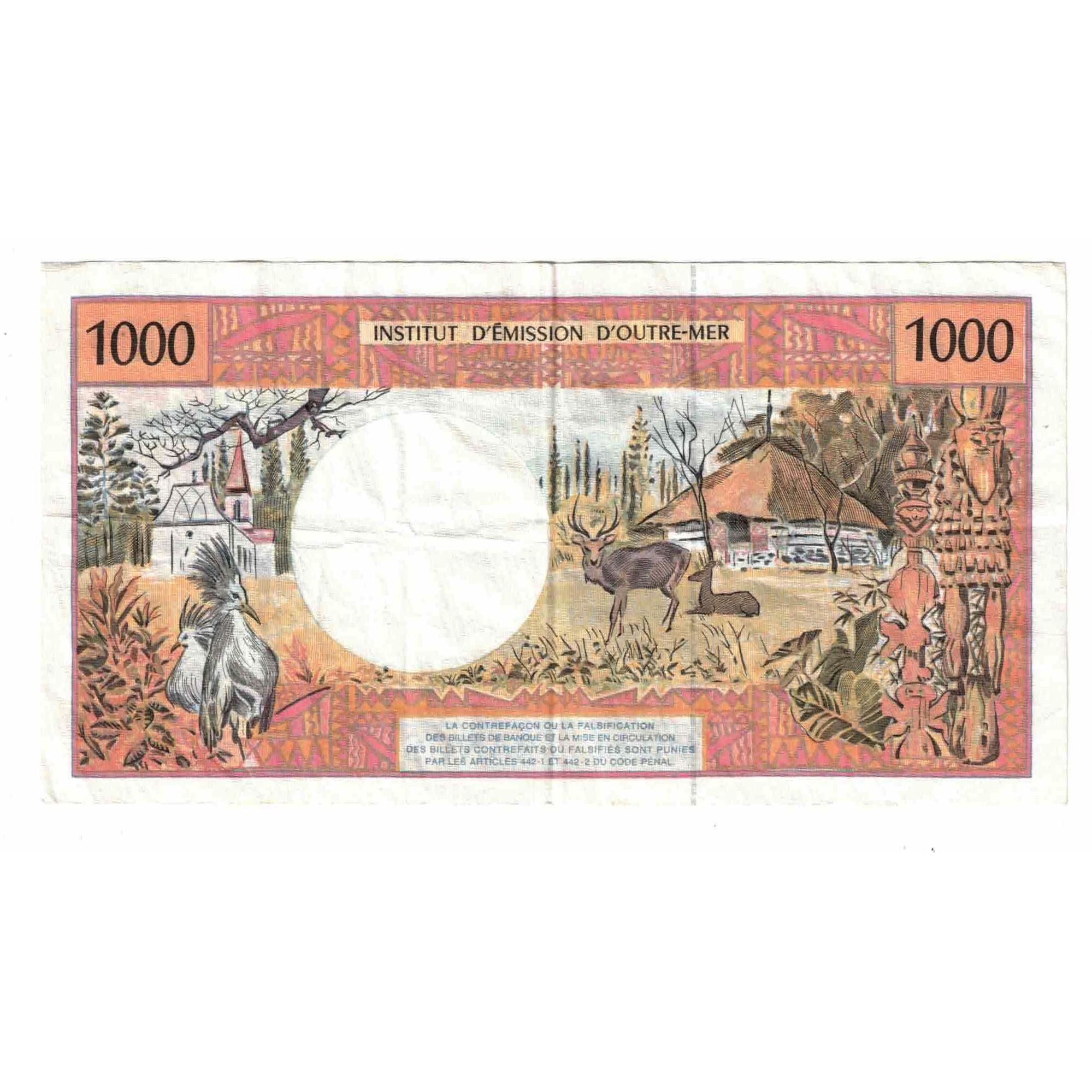 Banknote, French Pacific Territories, 1000 Francs, KM:2a, EF(40-45)