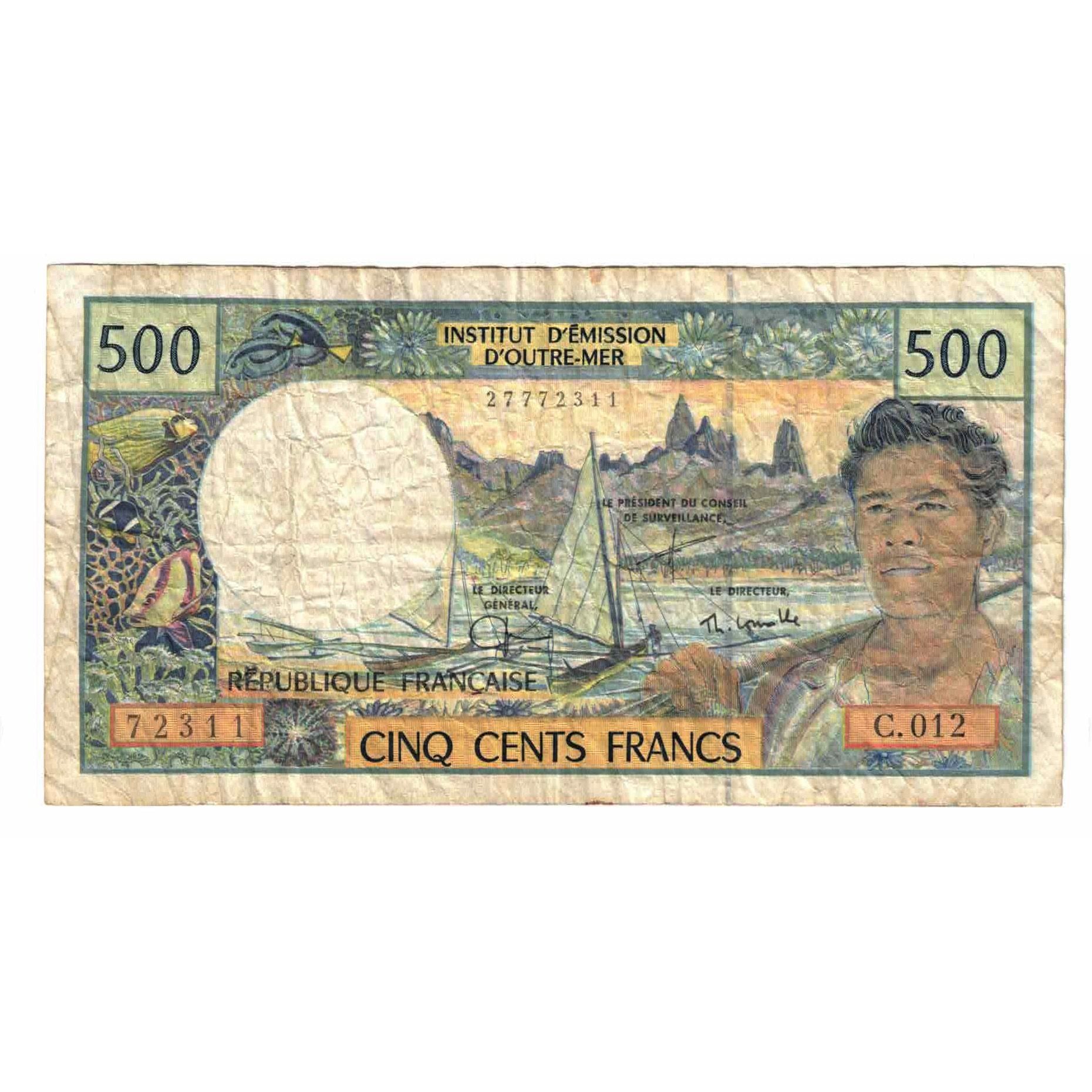 Banknote, French Pacific Territories, 500 Francs, KM:1b, VF(20-25)