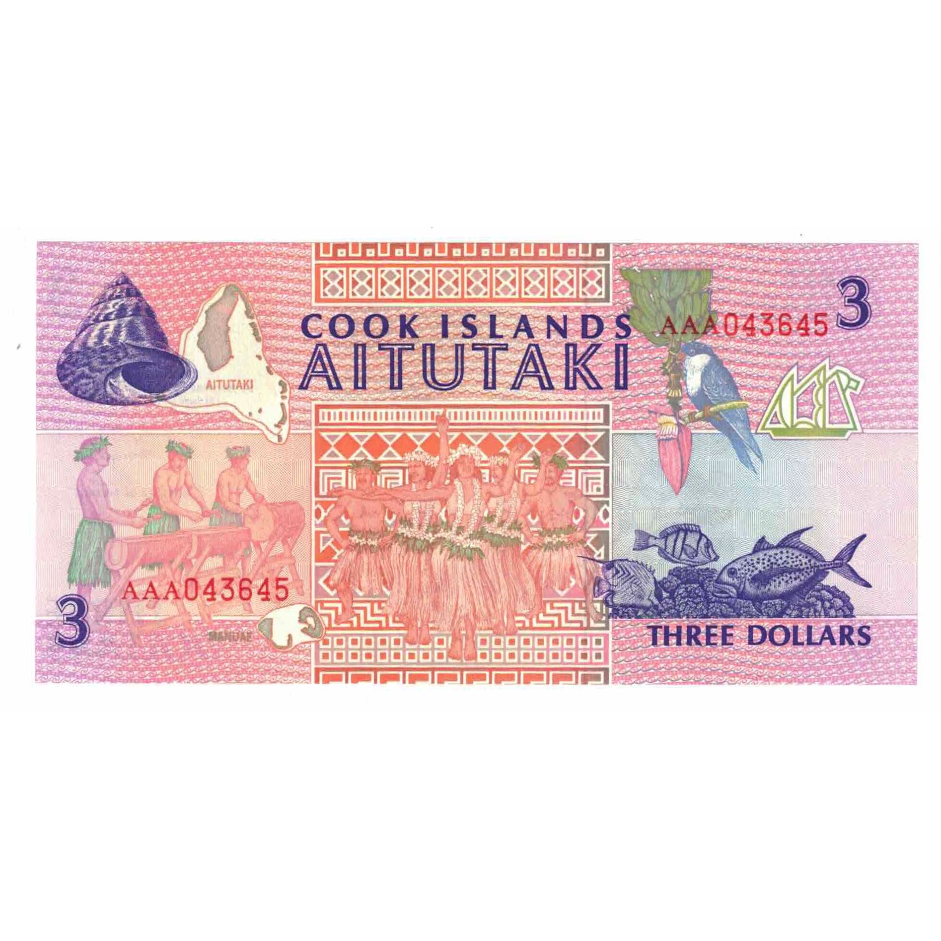 Banknote, Cook Islands, 3 Dollars, Undated (1992), KM:7a, UNC(65-70)