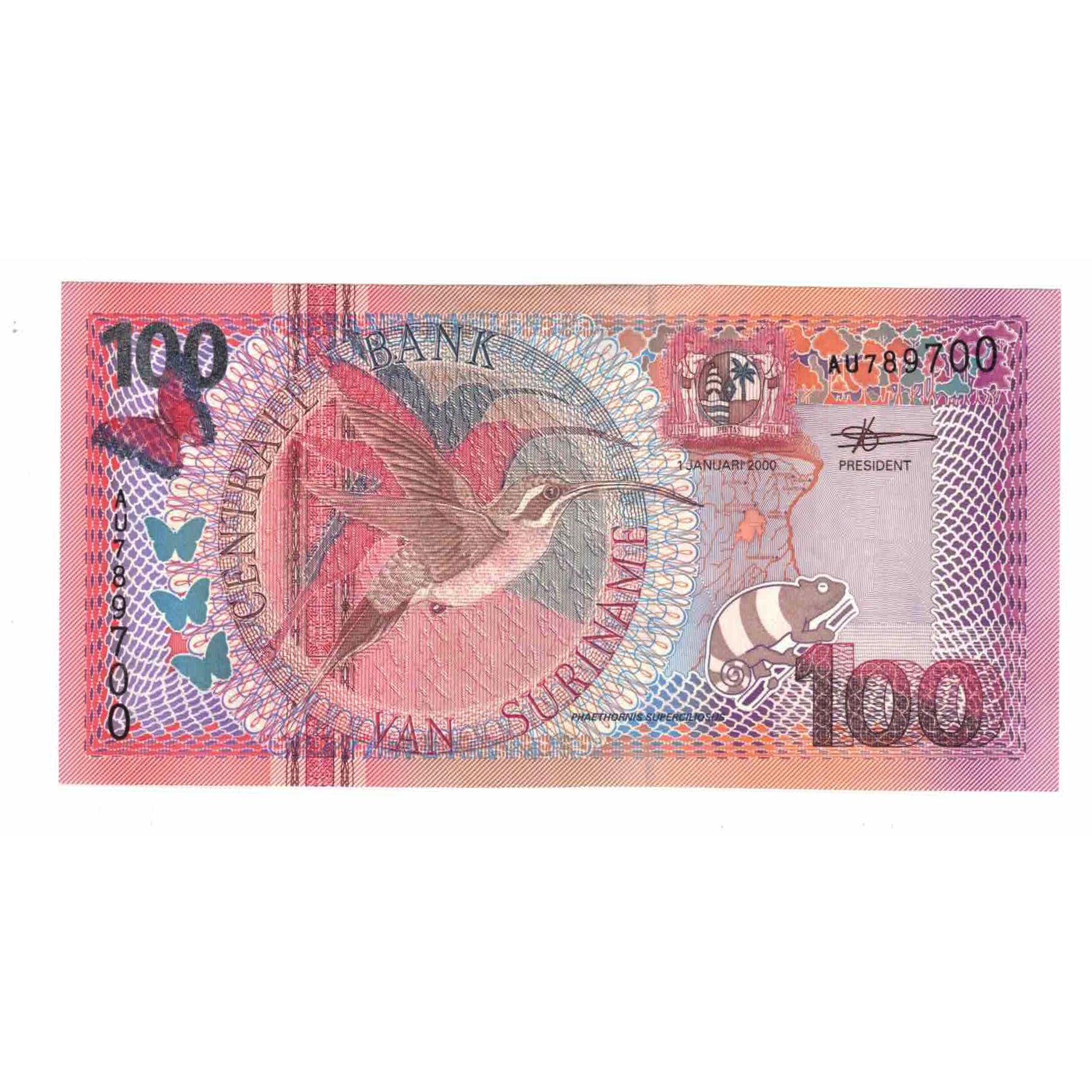 Banknote, Surinam, 100 Gulden, 2000, 2000-01-01, KM:149, UNC(65-70)