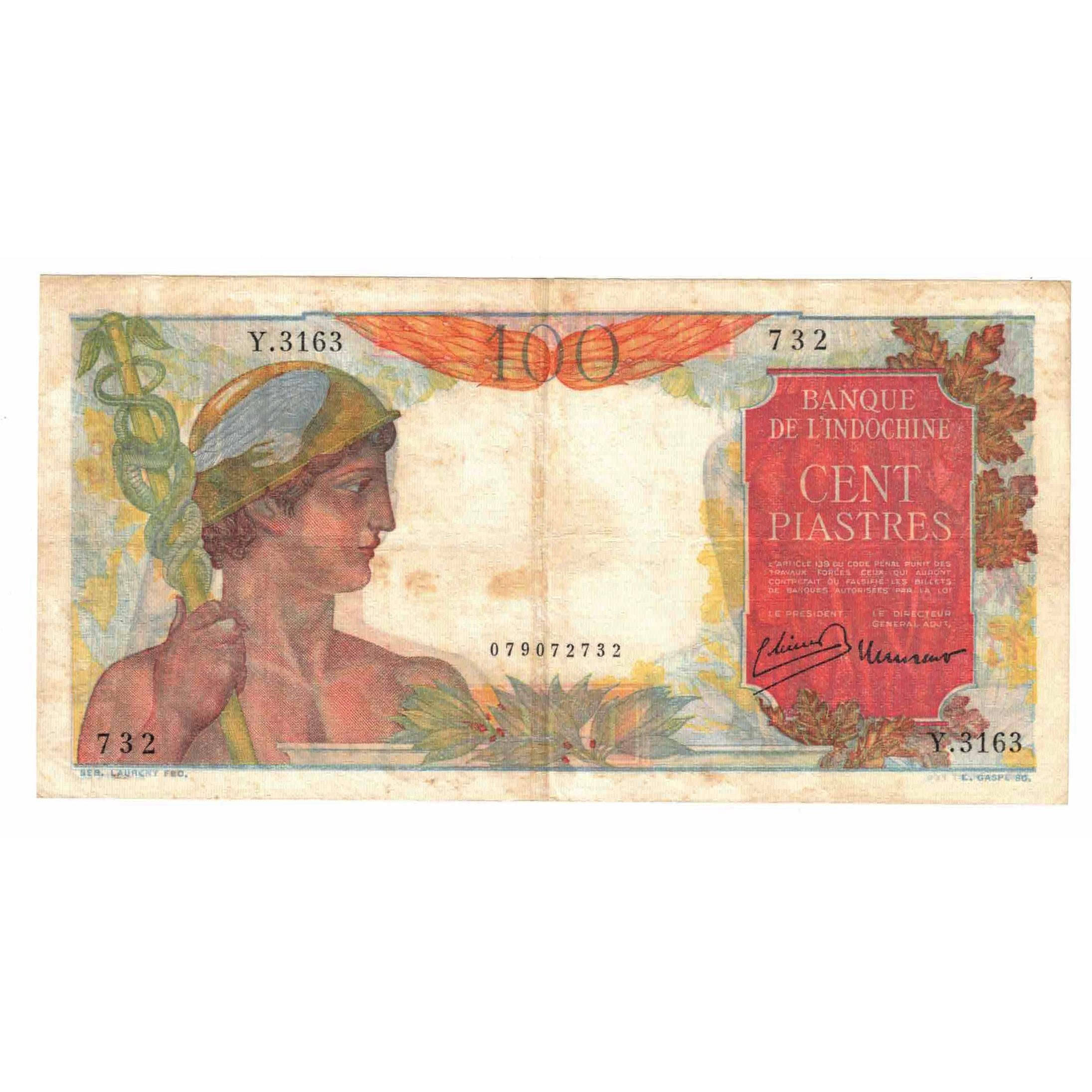 Banknote, FRENCH INDO-CHINA, 100 Piastres, 1947-1951, KM:82a, VF(20-25)