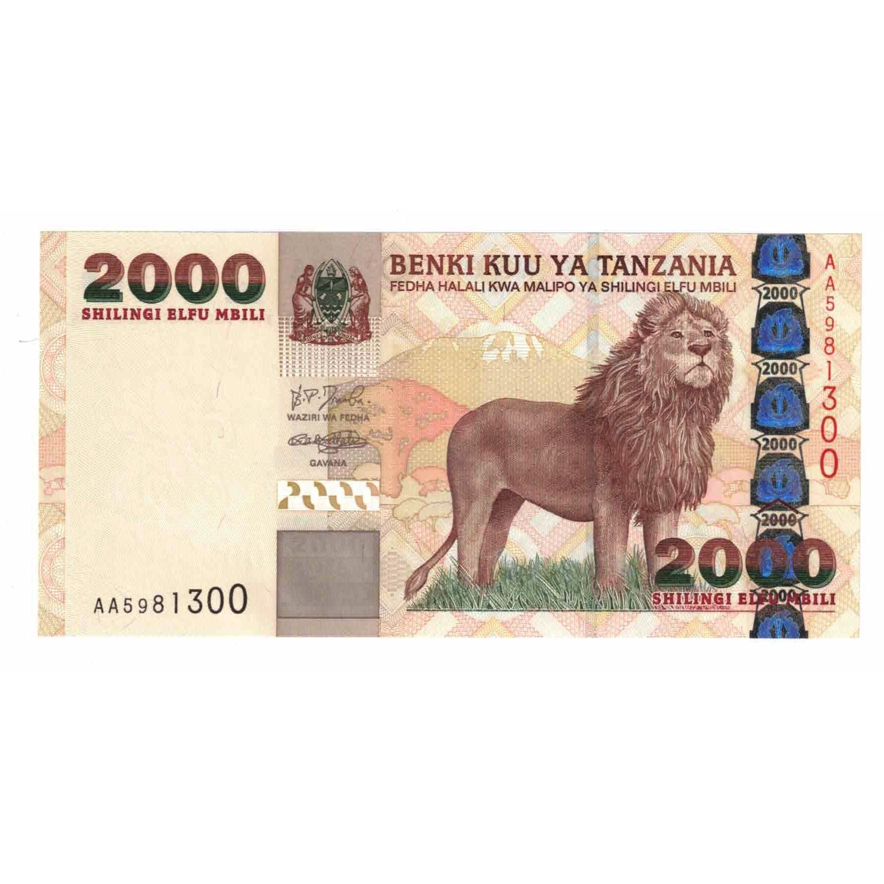 Geldschein, Tanzania, 2000 Shilingi, 2003, KM:37a, UNZ