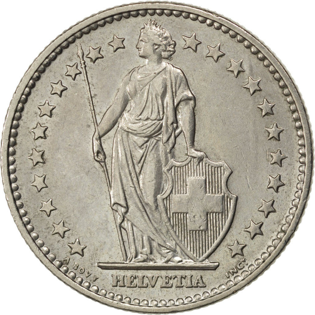 Coin, Switzerland, 2 Francs, 1968, Bern, MS(63), Copper-nickel, KM:21a.1