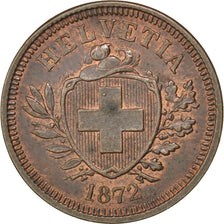 SWITZERLAND, Rappen, 1872, Bern, KM #3.1, AU(55-58), Bronze, 1.57