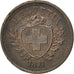 Munten, Zwitserland, Rappen, 1877, Bern, ZF+, Bronze, KM:3.1