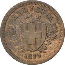 Coin, Switzerland, Rappen, 1879, Bern, AU(55-58), Bronze, KM:3.1