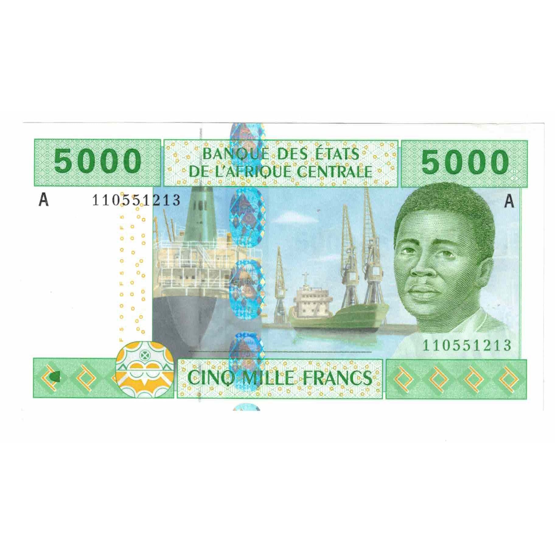 Banknote, Central African States, 5000 Francs, 2002, 2002, KM:409A, UNC(65-70)