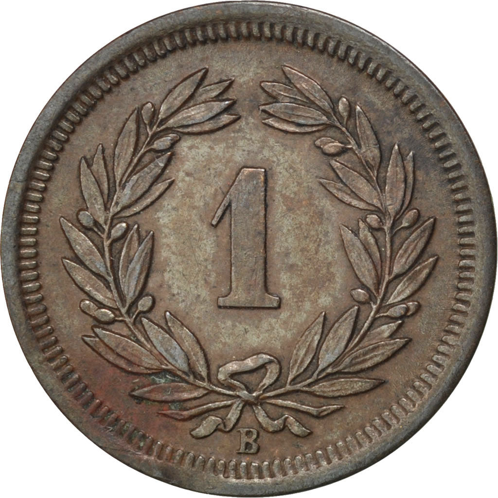 Suisse, Confédération helvétique, 1 Rappen, 1883 B, KM 3.1