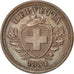 SWITZERLAND, Rappen, 1884, Bern, KM #3.1, AU(55-58), Bronze, 1.49