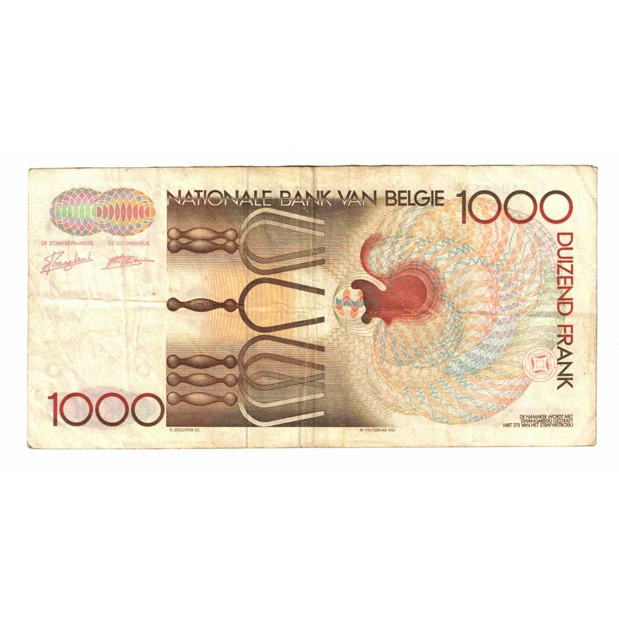 Banknote, Belgium, 1000 Francs, 1980, KM:144a, VF(30-35)