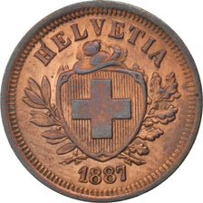 SWITZERLAND, Rappen, 1887, Bern, KM #3.1, AU(50-53), Bronze, 1.52