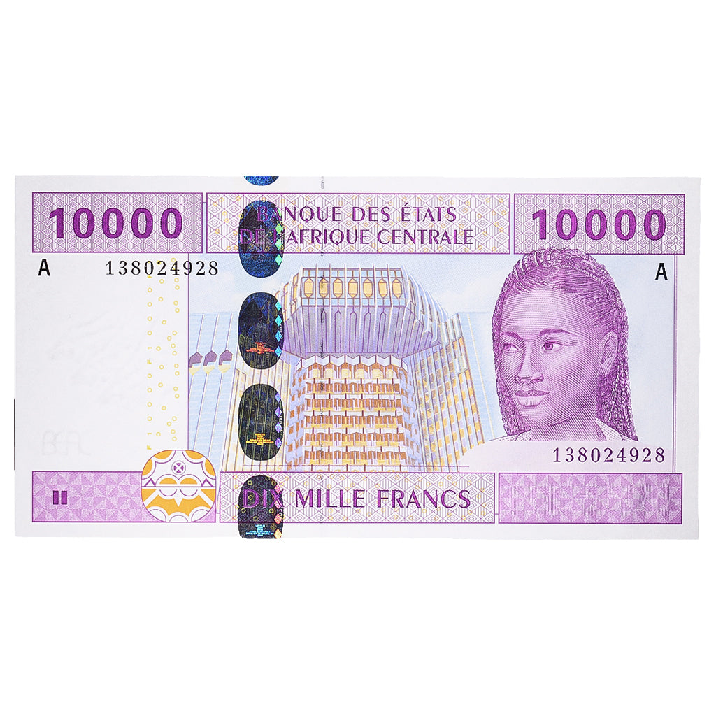 Geldschein, Zentralafrikanische Staaten, 10,000 Francs, 2002, 2002, KM:410A, UNZ