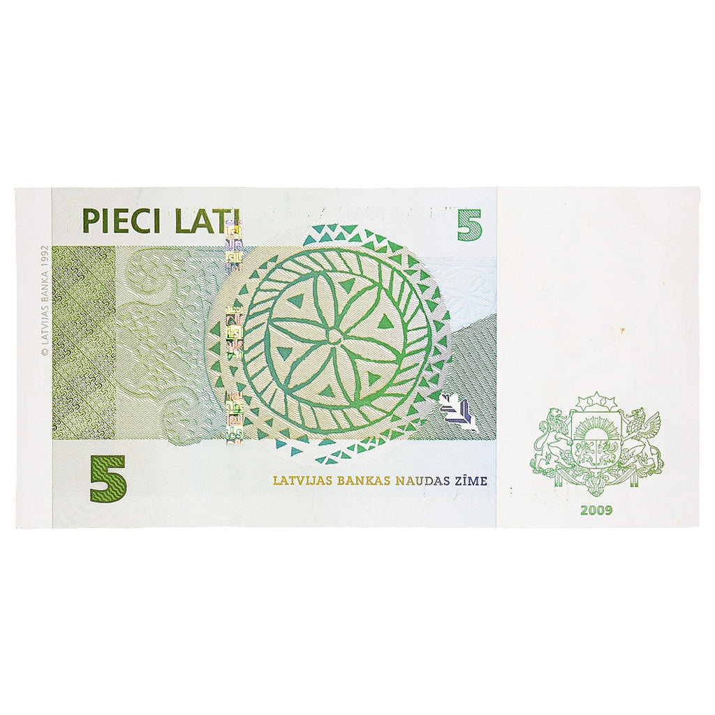 Banknot, Łotwa, 5 Lati, 2009, KM:53c, UNC(65-70)