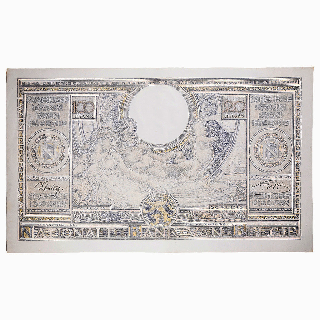 Banknote, Belgium, 100 Francs-20 Belgas, 1943, 1943-06-04, KM:107, AU(55-58)
