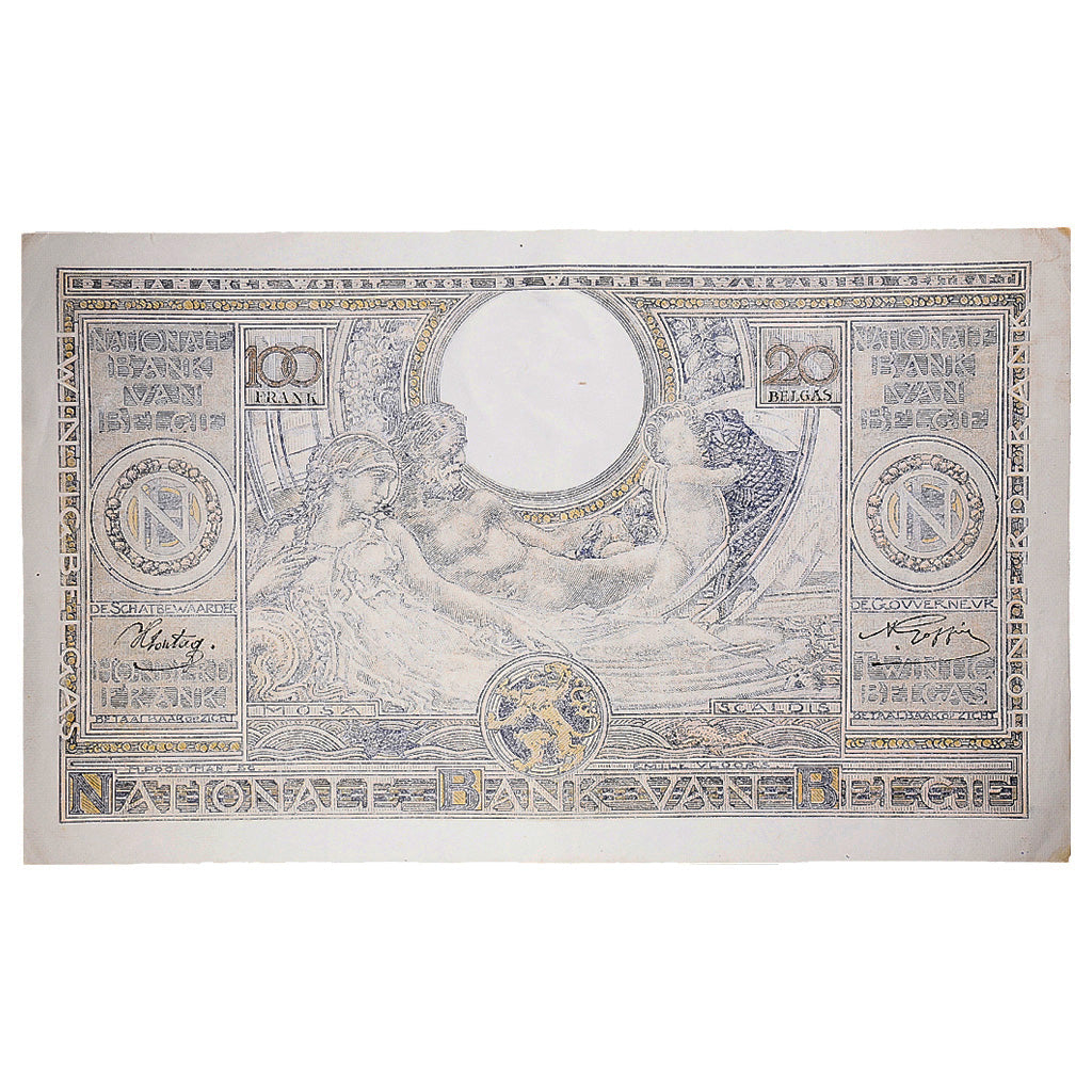 Banknote, Belgium, 100 Francs-20 Belgas, 1943, 1943-06-04, KM:107, AU(55-58)