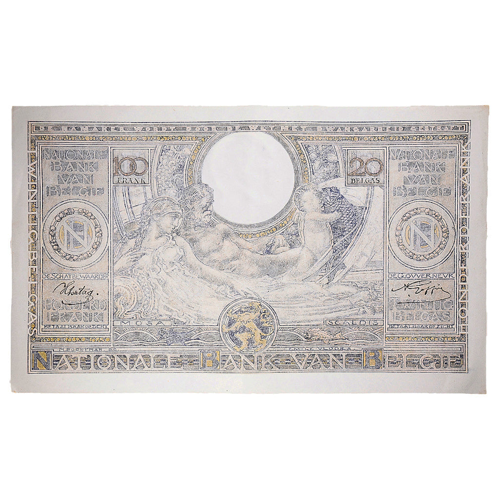 Banknote, Belgium, 100 Francs-20 Belgas, 1943, 1943-06-04, KM:107, AU(55-58)