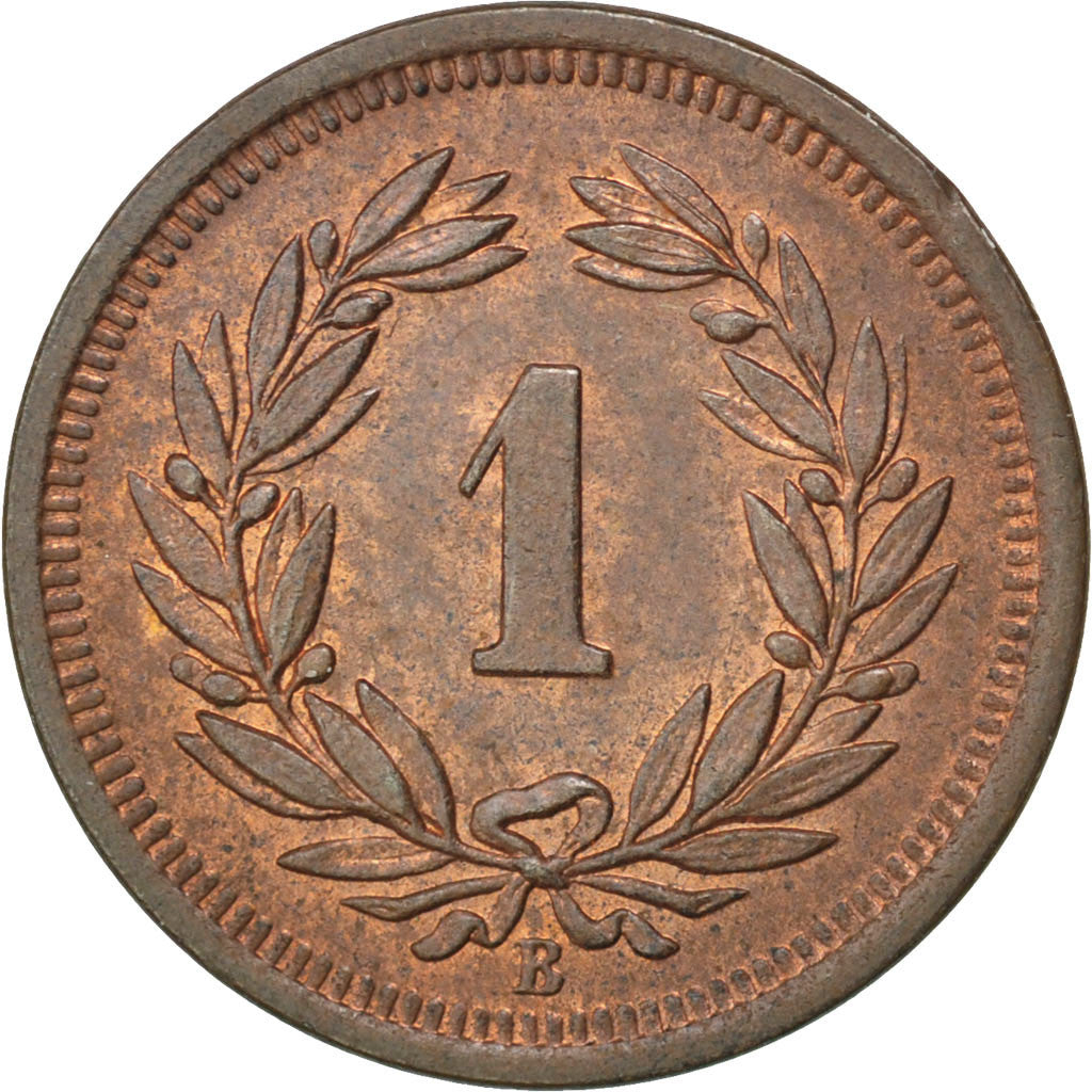 SWITZERLAND, Rappen, 1894, Bern, KM #3.1, MS(63), Bronze, 1.51